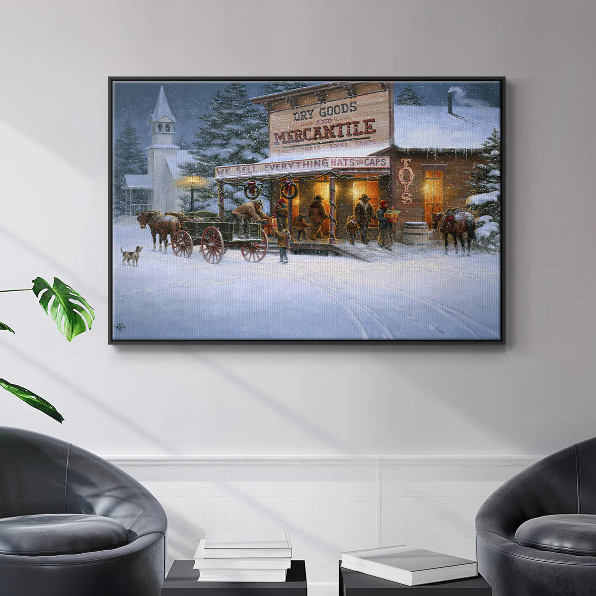 Christmas Wishes - Framed Gallery Wrapped Canvas in Floating Frame