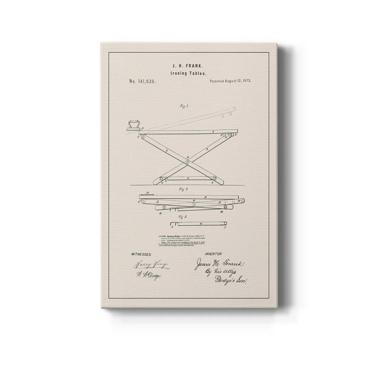 Laundry Patent IV Premium Gallery Wrapped Canvas - Ready to Hang
