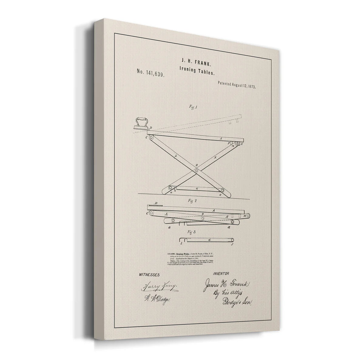 Laundry Patent IV Premium Gallery Wrapped Canvas - Ready to Hang