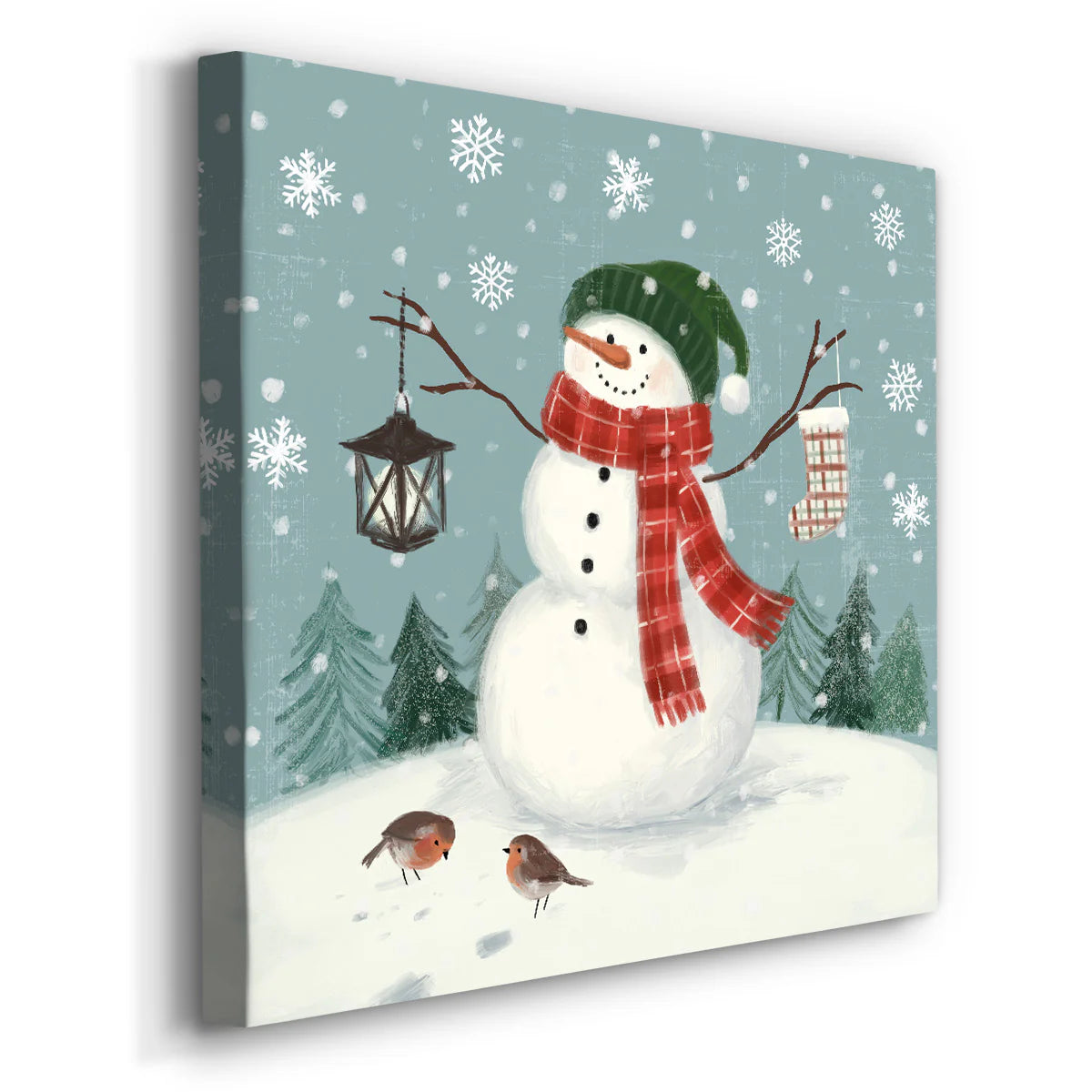 Jolly Snowman II-Premium Gallery Wrapped Canvas - Ready to Hang