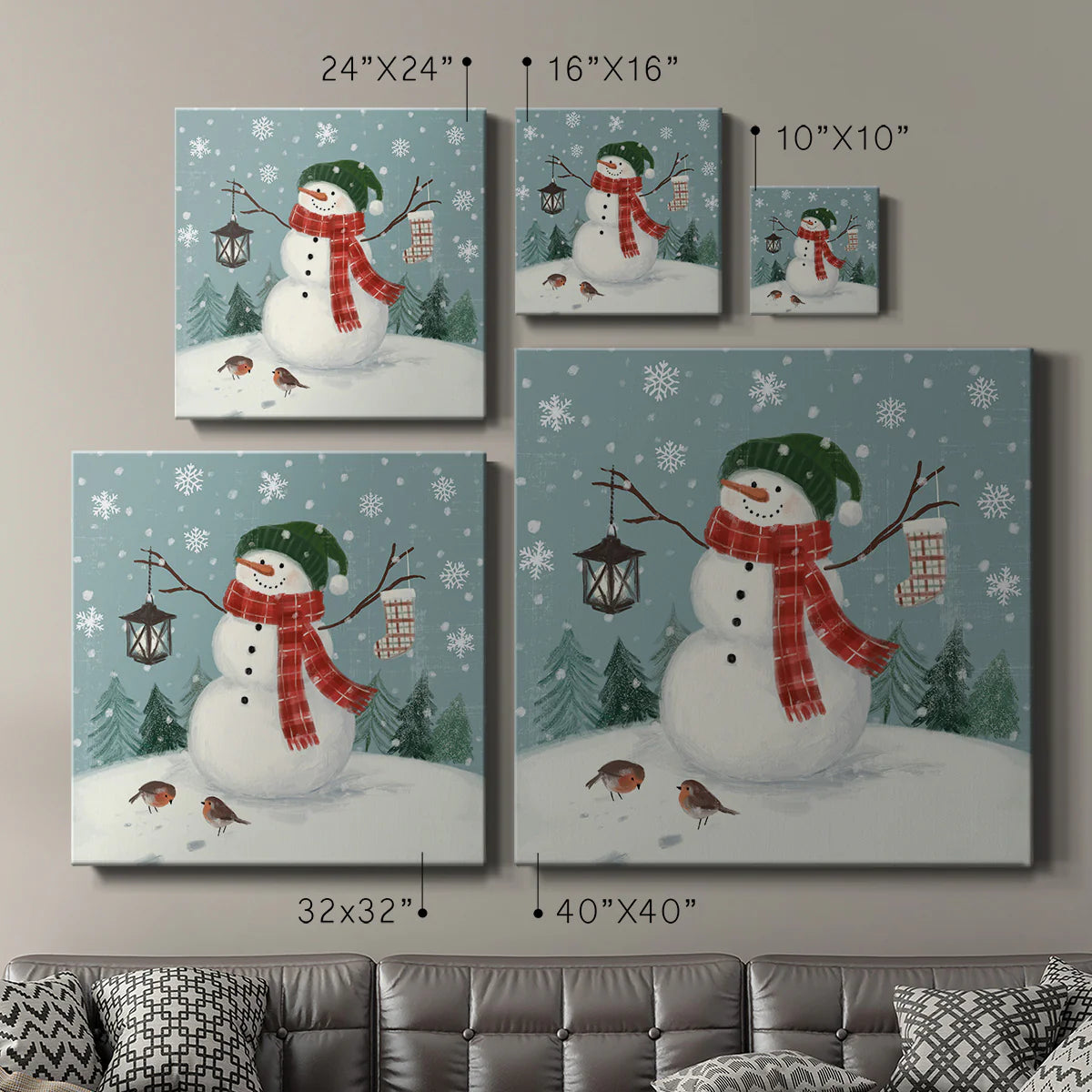 Jolly Snowman II-Premium Gallery Wrapped Canvas - Ready to Hang