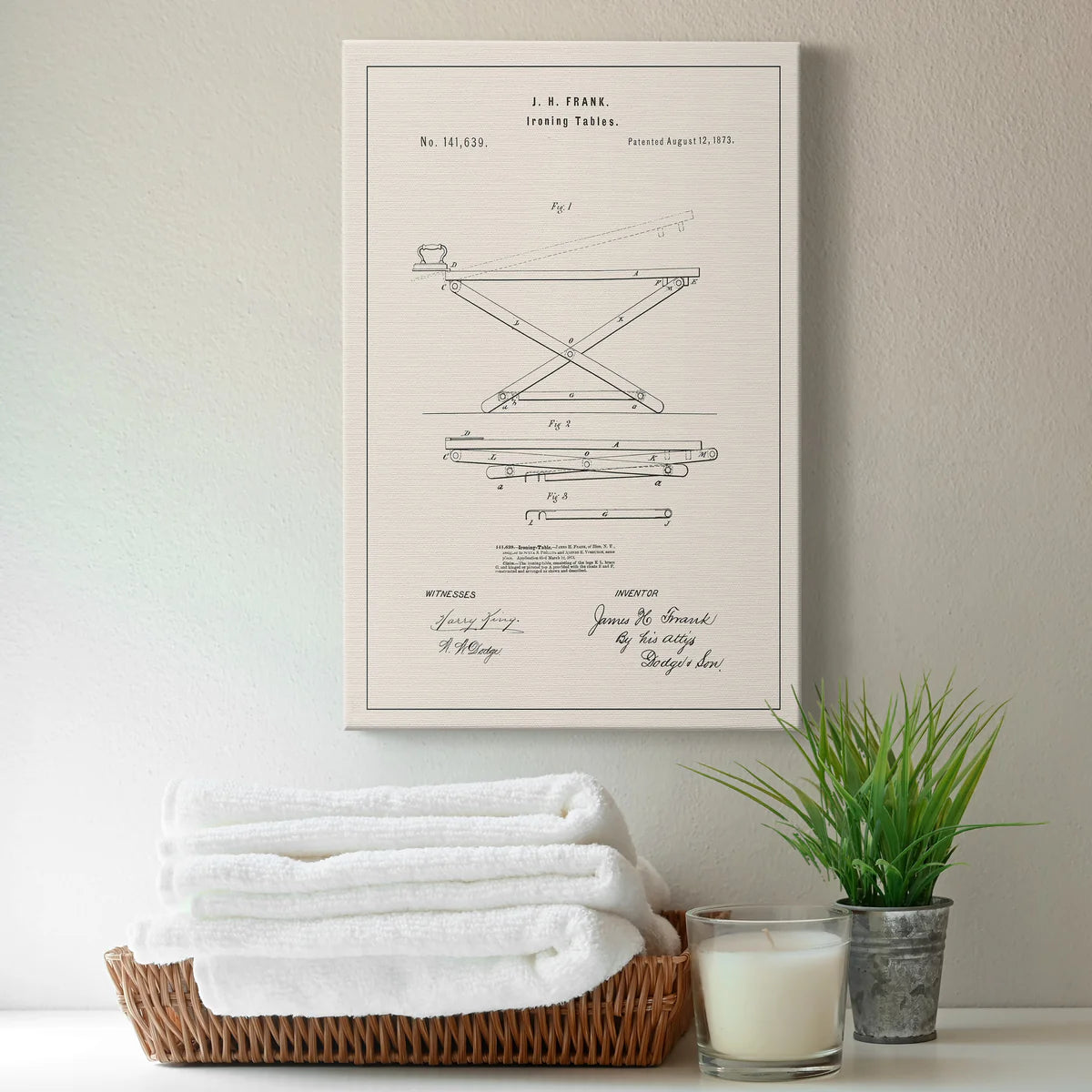Laundry Patent IV Premium Gallery Wrapped Canvas - Ready to Hang