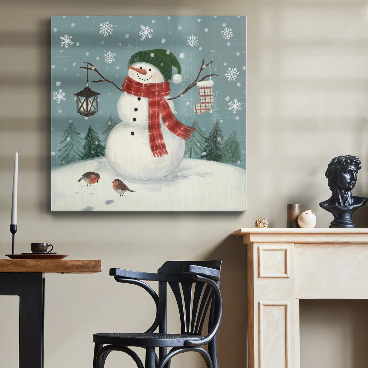 Jolly Snowman II-Premium Gallery Wrapped Canvas - Ready to Hang