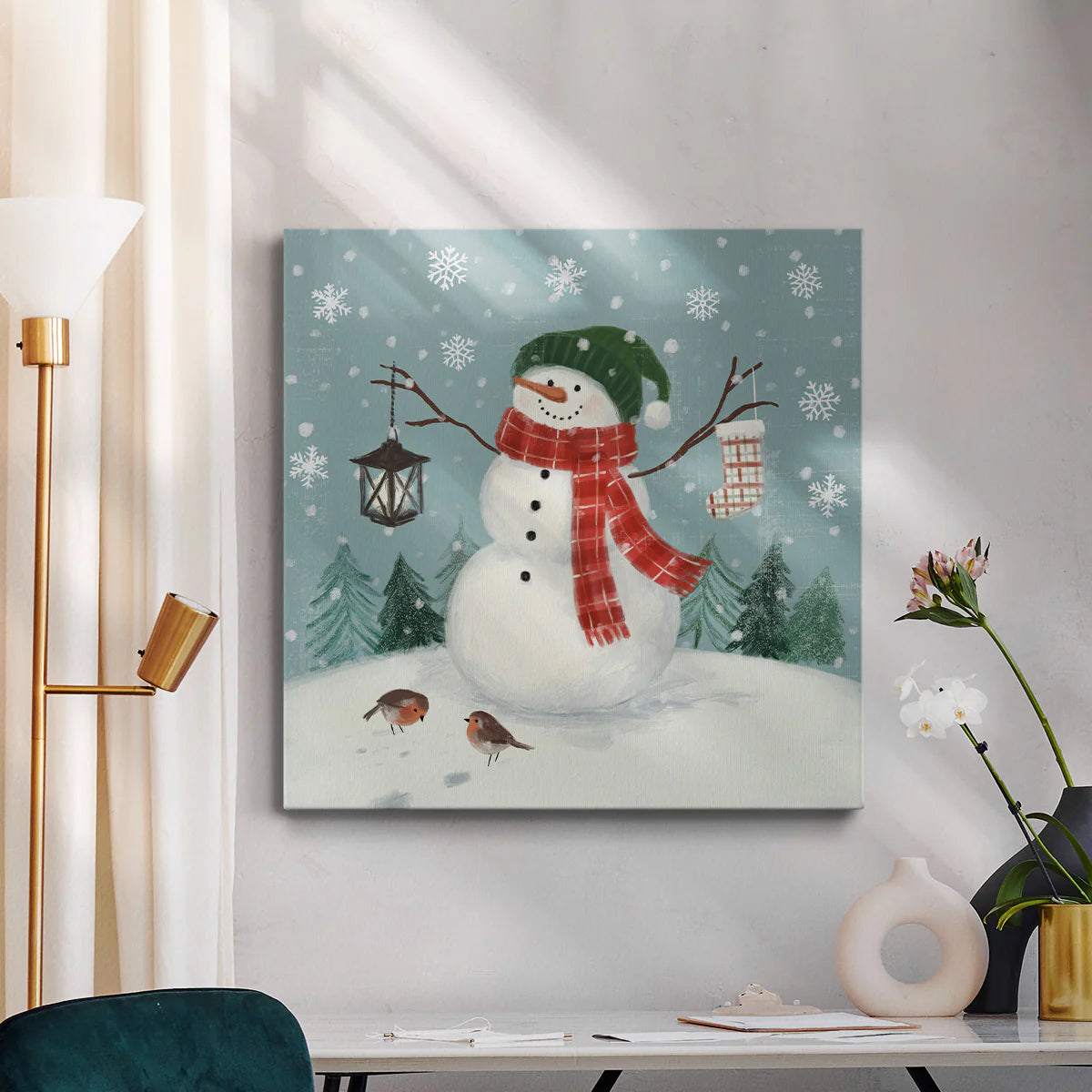 Jolly Snowman II-Premium Gallery Wrapped Canvas - Ready to Hang