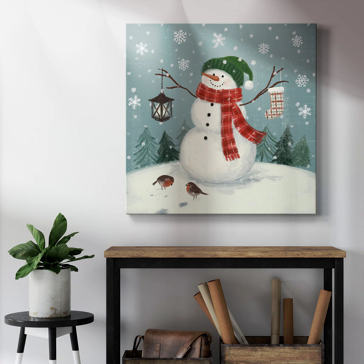 Jolly Snowman II-Premium Gallery Wrapped Canvas - Ready to Hang