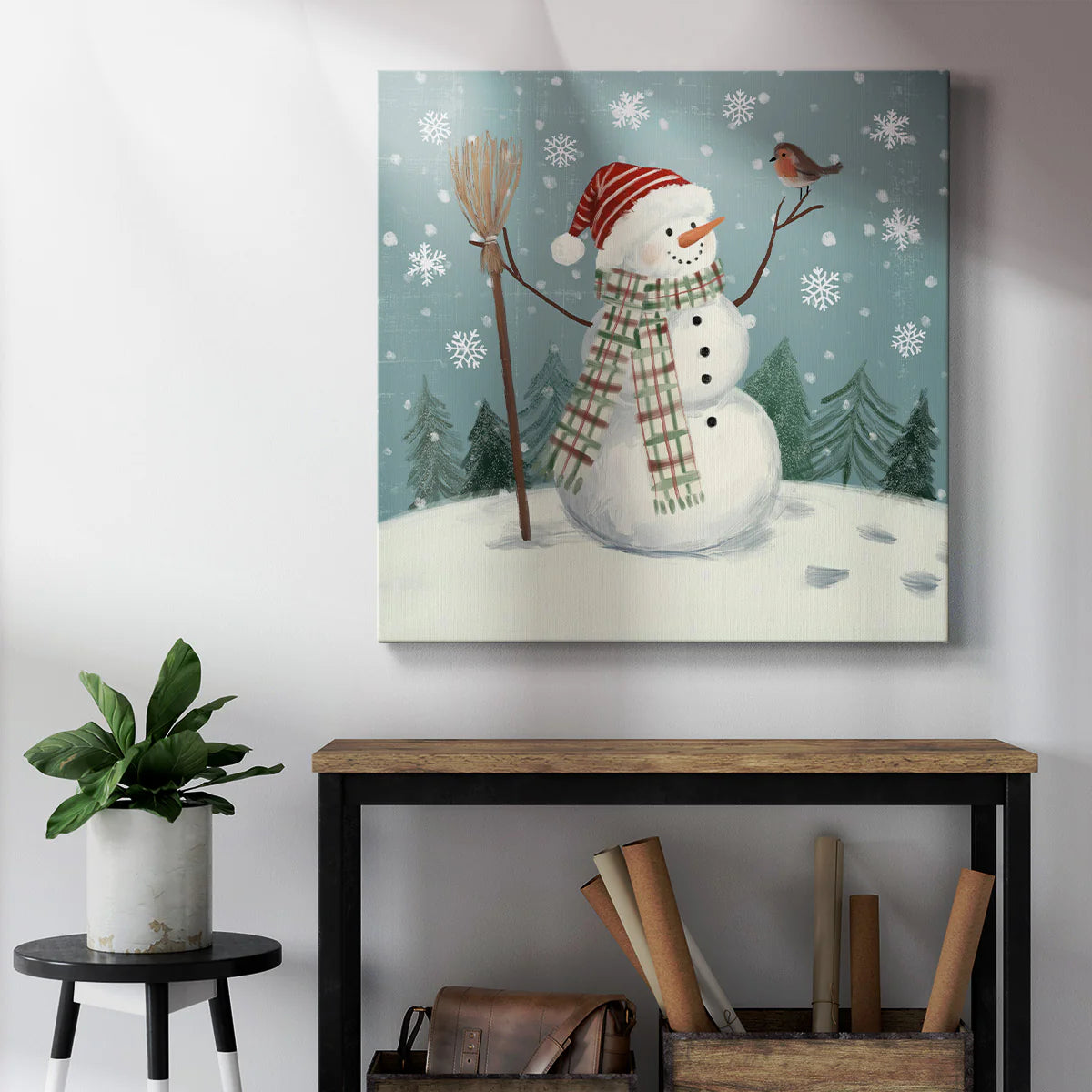 Jolly Snowman I-Premium Gallery Wrapped Canvas - Ready to Hang
