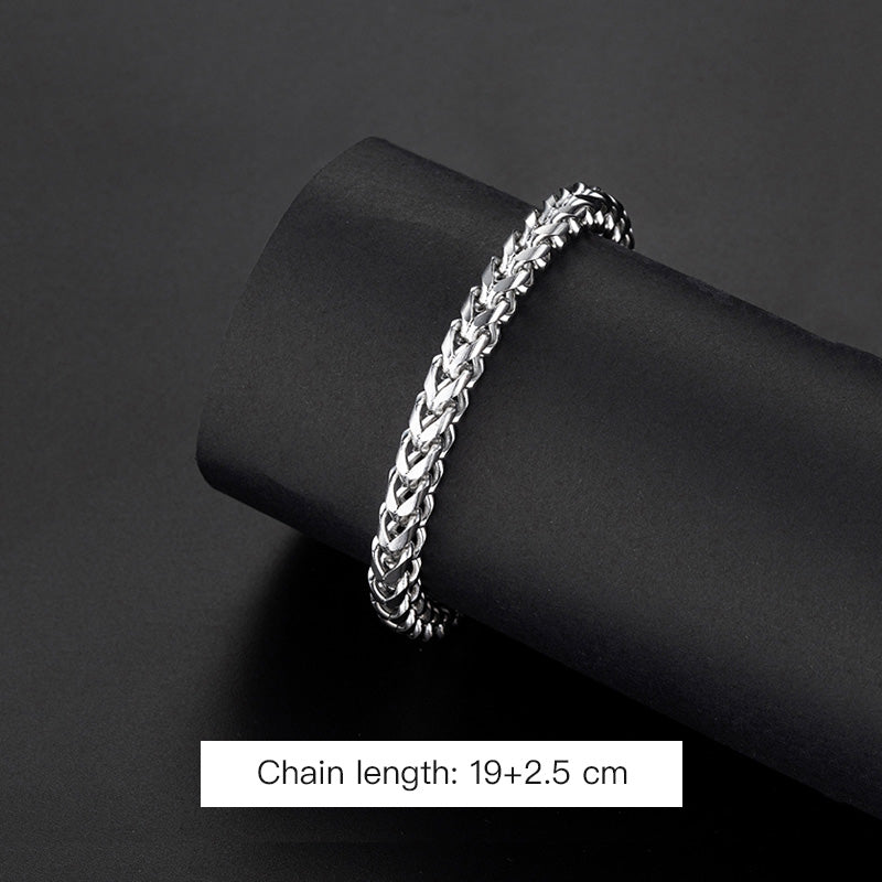 Chopin Titanium Steel Silver Boys Braided Bracelet Simple Light Luxury Premium