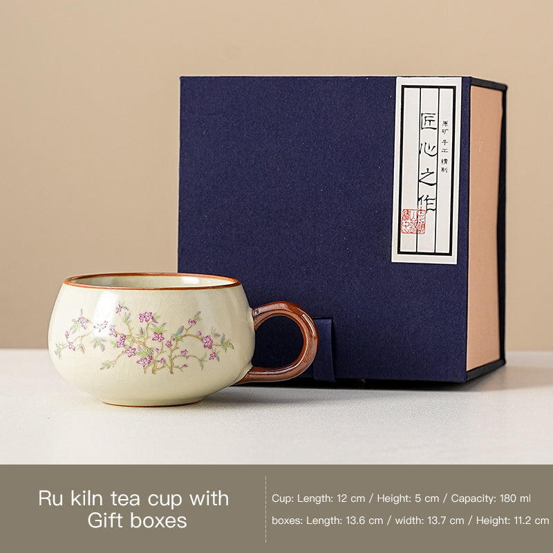 Ru kiln tea cup master cup single cup ceramic kung fu tea cup ladies exquisite tea cup