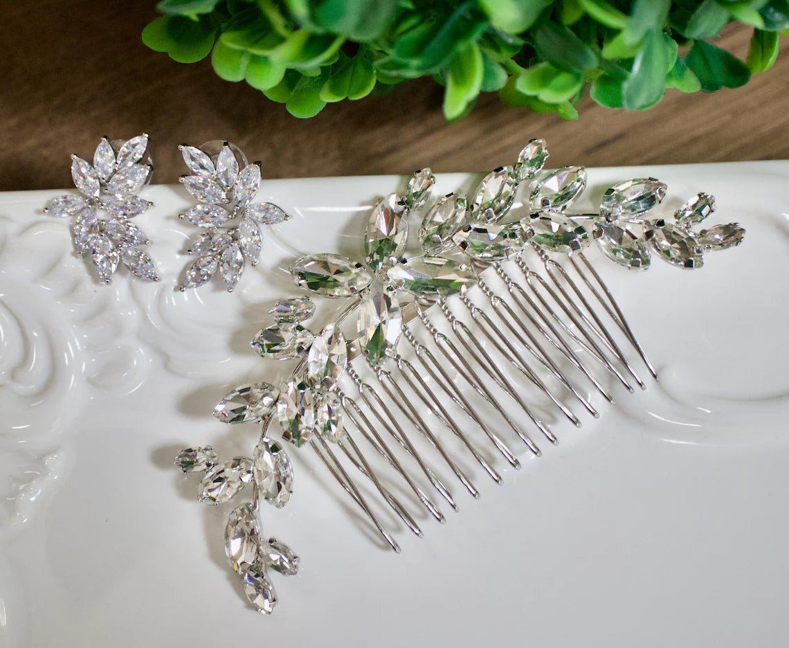 Crystal Bridal Hair comb Crystal Bridal Hair Accessories Silver Bridal Hair comb Silver Bridal Hair Accessories Crystal Bridal Hair comb