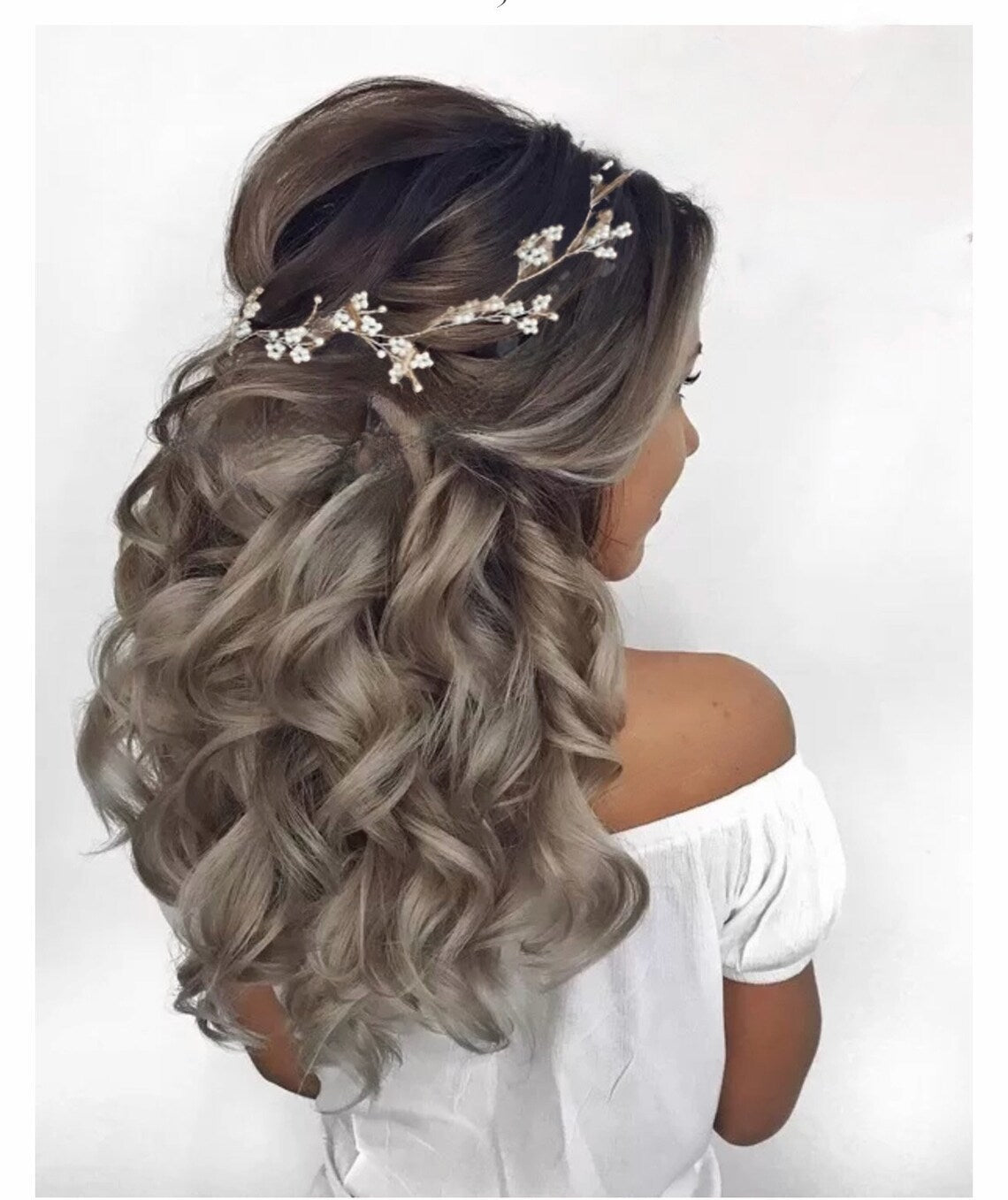 Baby's Breath Hair vine Bridal Hair vine Bridal hair accessory Wedding Hair Accessory Bridal Hair piece Silver Wedding Hair piece