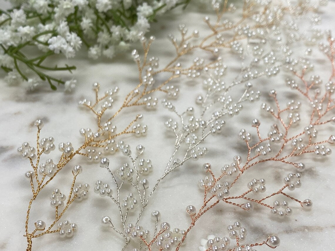 Baby's Breath Hair vine Bridal Hair vine Bridal hair accessory Wedding Hair Accessory Bridal Hair piece Silver Wedding Hair piece