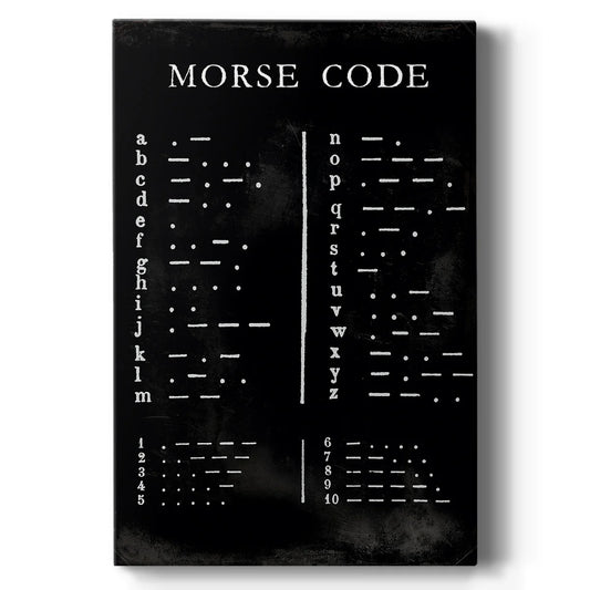 Morse Code Chart Premium Gallery Wrapped Canvas - Ready to Hang